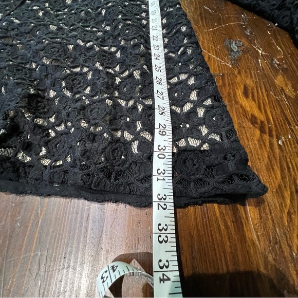 Free People Back to Black Lace/Nude Bell Sleeve Mini Dress, 8 - $168 - Picture 9 of 9